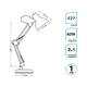 Фото №6 Светильник настольный 60 Вт E27 белый струбцина и основание модель GTL002 220-240 В Gauss (GT0021)