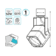 Фото №6 Светильник трековый однофазный ДПО под лампу GU10 IP20 белый 60х145 мм куб 220 В Track Gauss (TR010)
