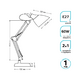 Фото №6 Светильник настольный 60 Вт E27 белый струбцина и основание модель GTL003 220-240 В Gauss (GT0031)