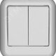 Фото №4 ПРИМА Выключатель двухклавишный наружный 250В 6А белый (A56-029-BI)