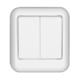 Фото №3 ПРИМА Выключатель двухклавишный наружный 250В 6А белый (A56-029-B)