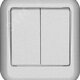 Фото №4 ПРИМА Выключатель двухклавишный наружный 250В 6А белый (A56-029-B)